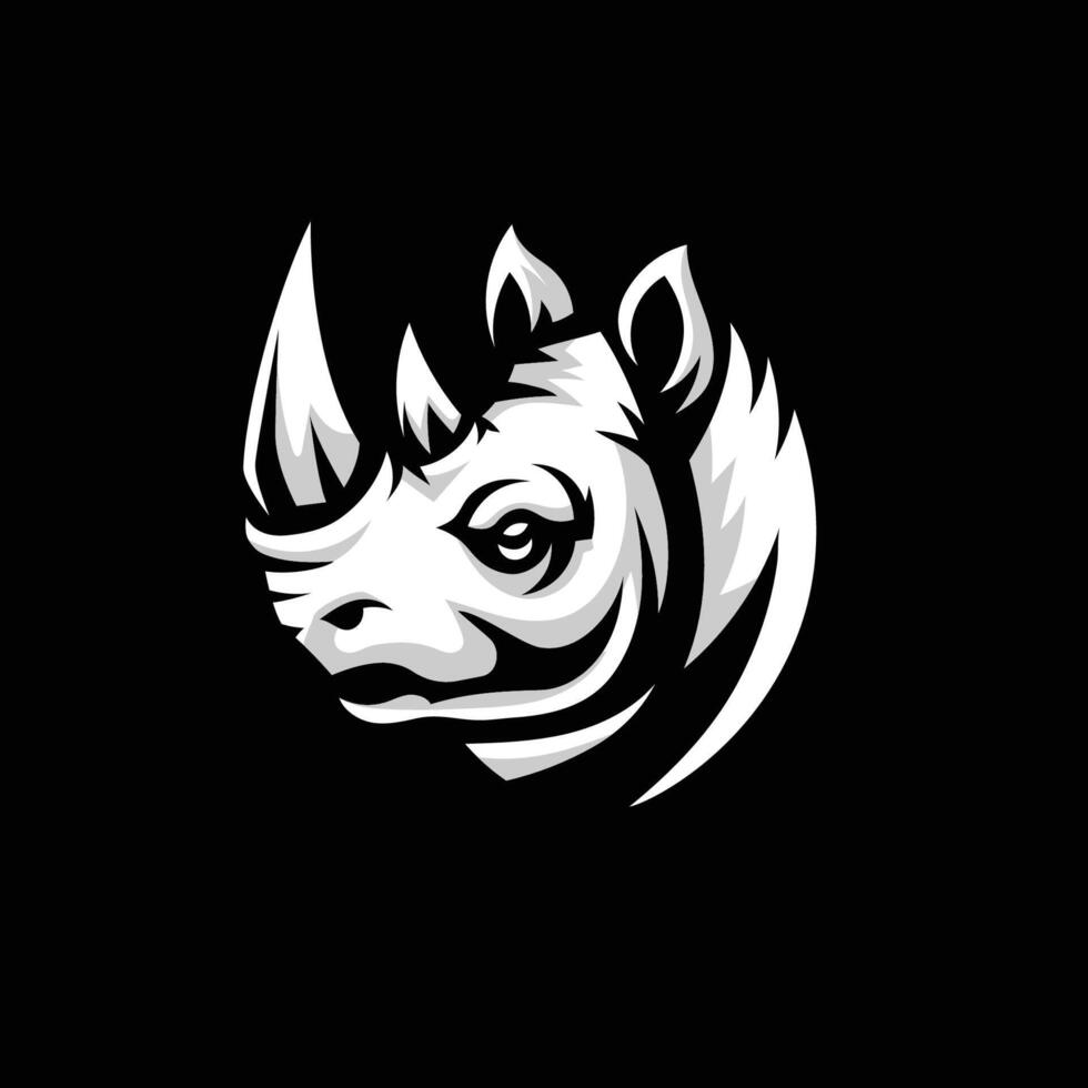 silhouette of a rhino head symbol vector