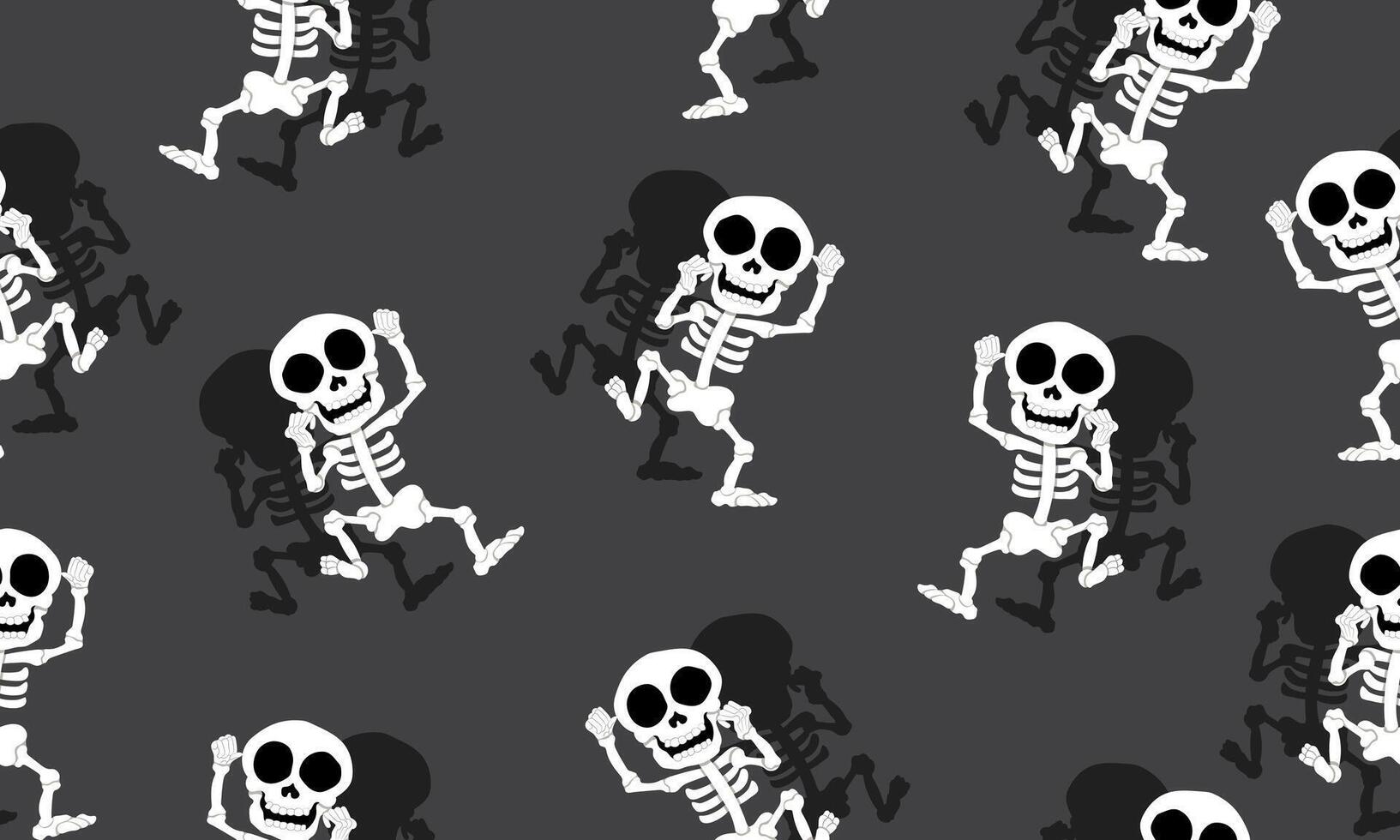 Skeletons dancing at a Halloween party. Abstract seamless pattern. vector