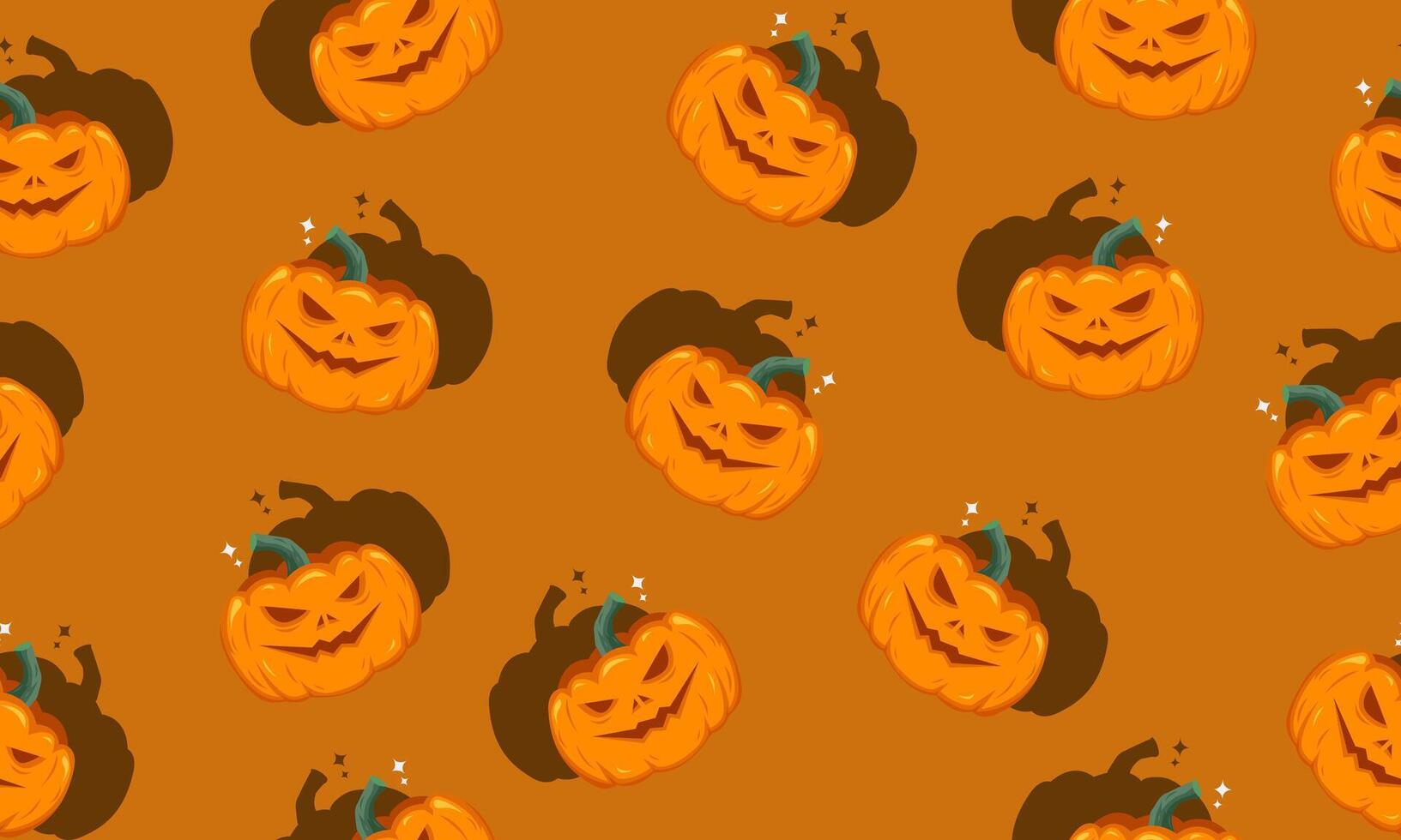seamless pattern with smiling orange halloween pumpkins. vector
