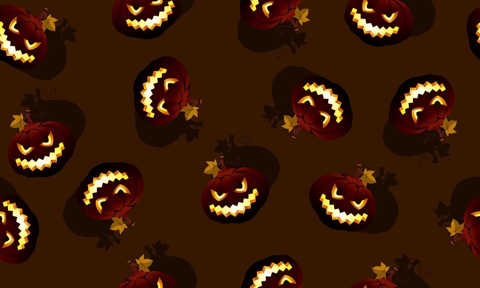seamless pattern with smiling halloween pumpkins. horror. vector