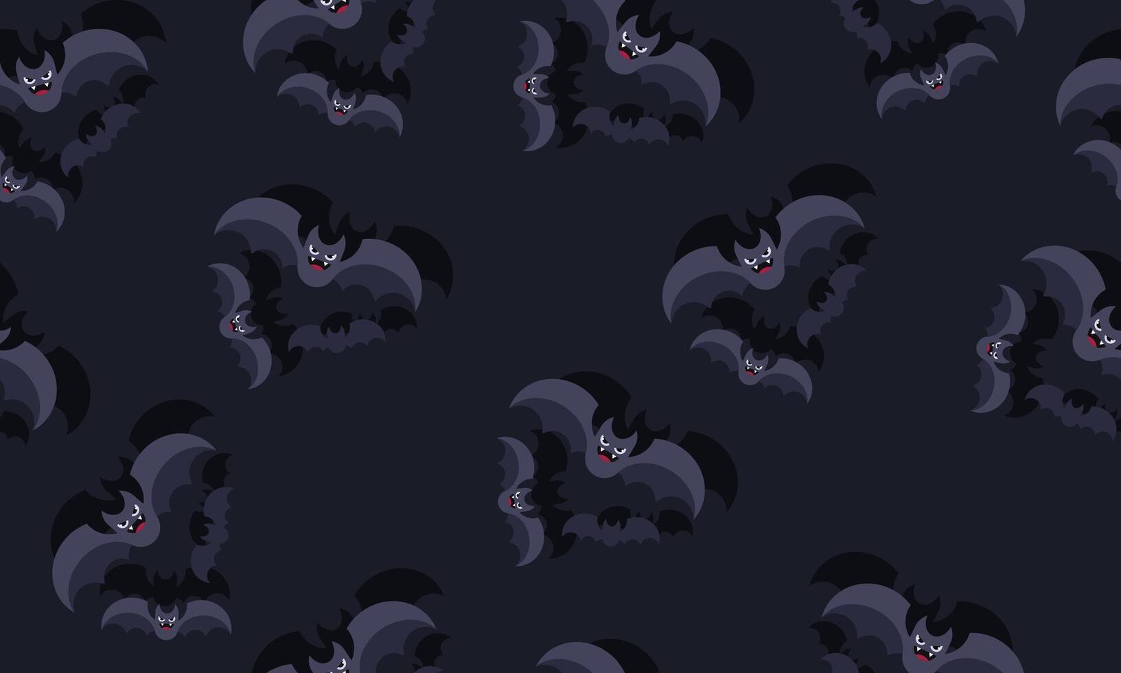 Seamless pattern with bats on dark background. vector