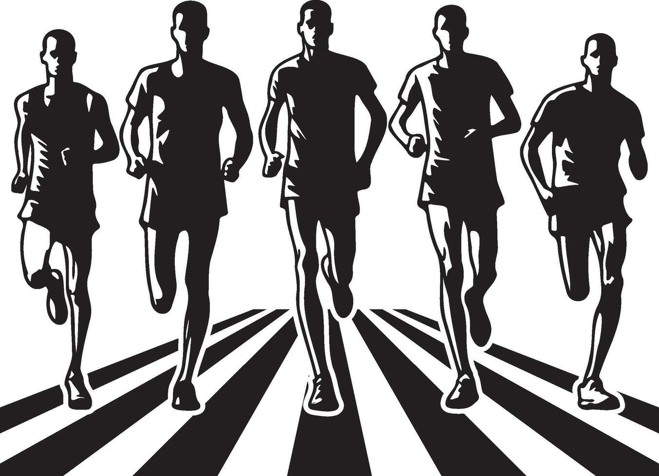 Male Runner Drawing Illustration. vector