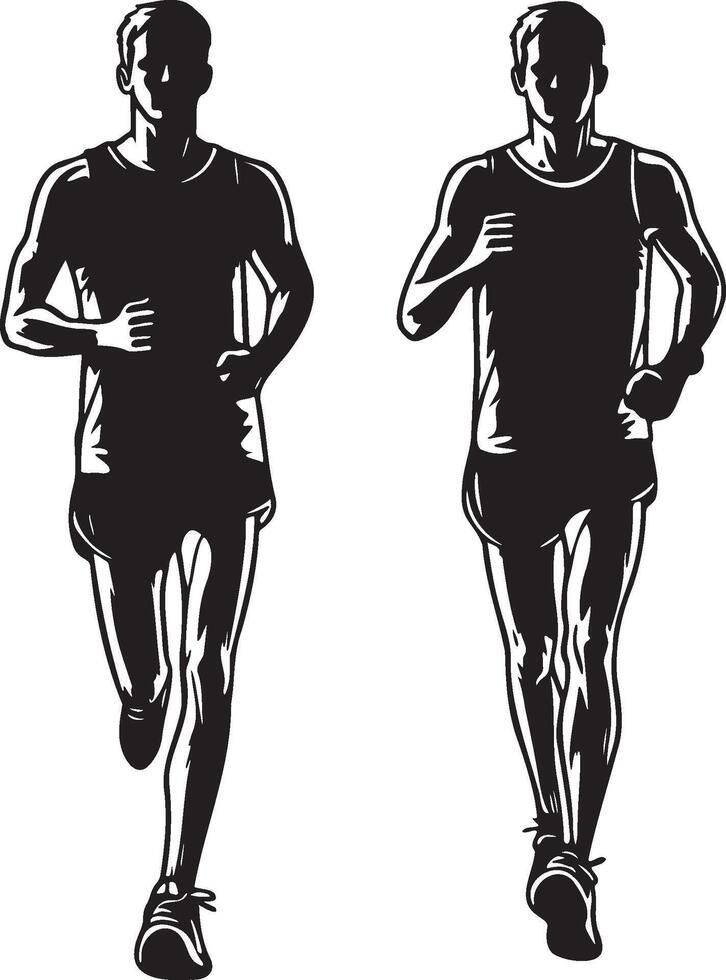 Male Runner Drawing Illustration. vector