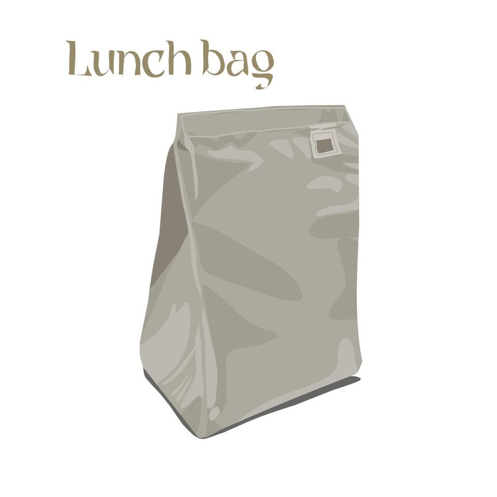 Illustration mock up of fabric lunch bag isolates on white background vector