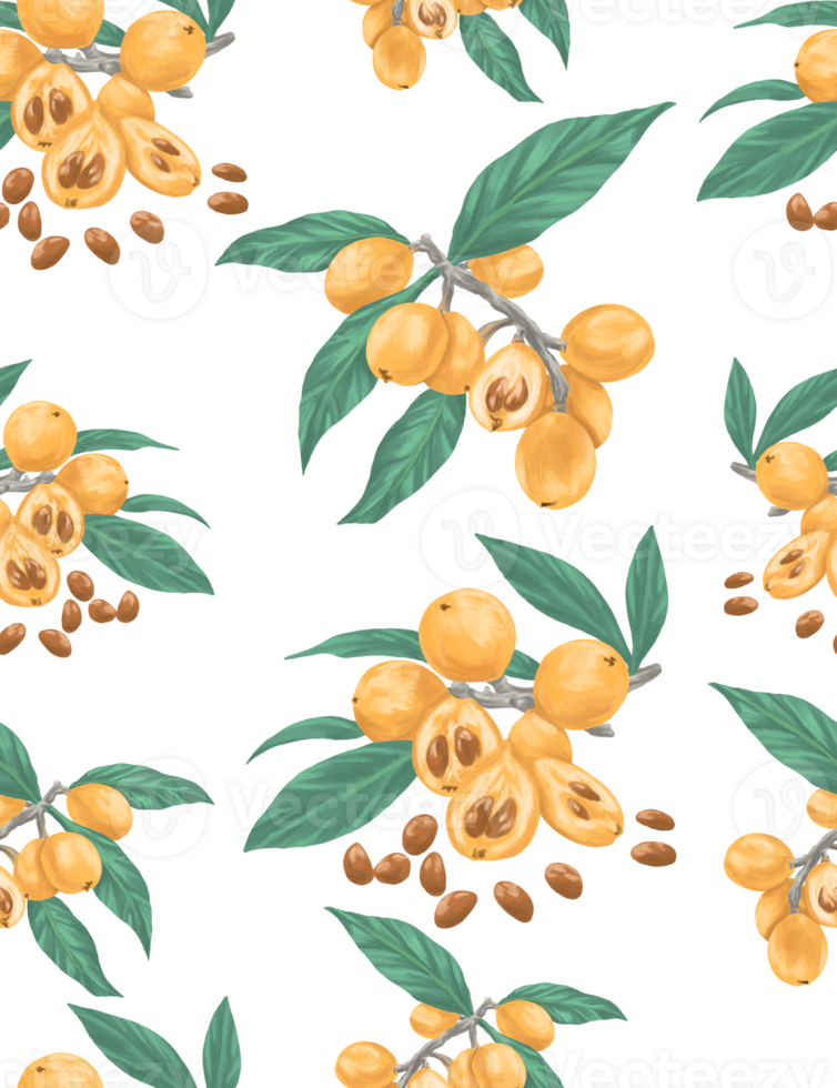 Loquat pattern for fabric and textile print png