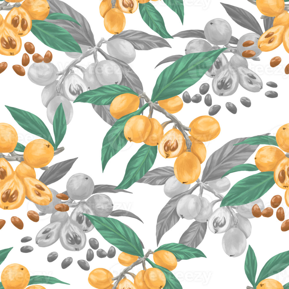 Loquat pattern for fabric and textile print png