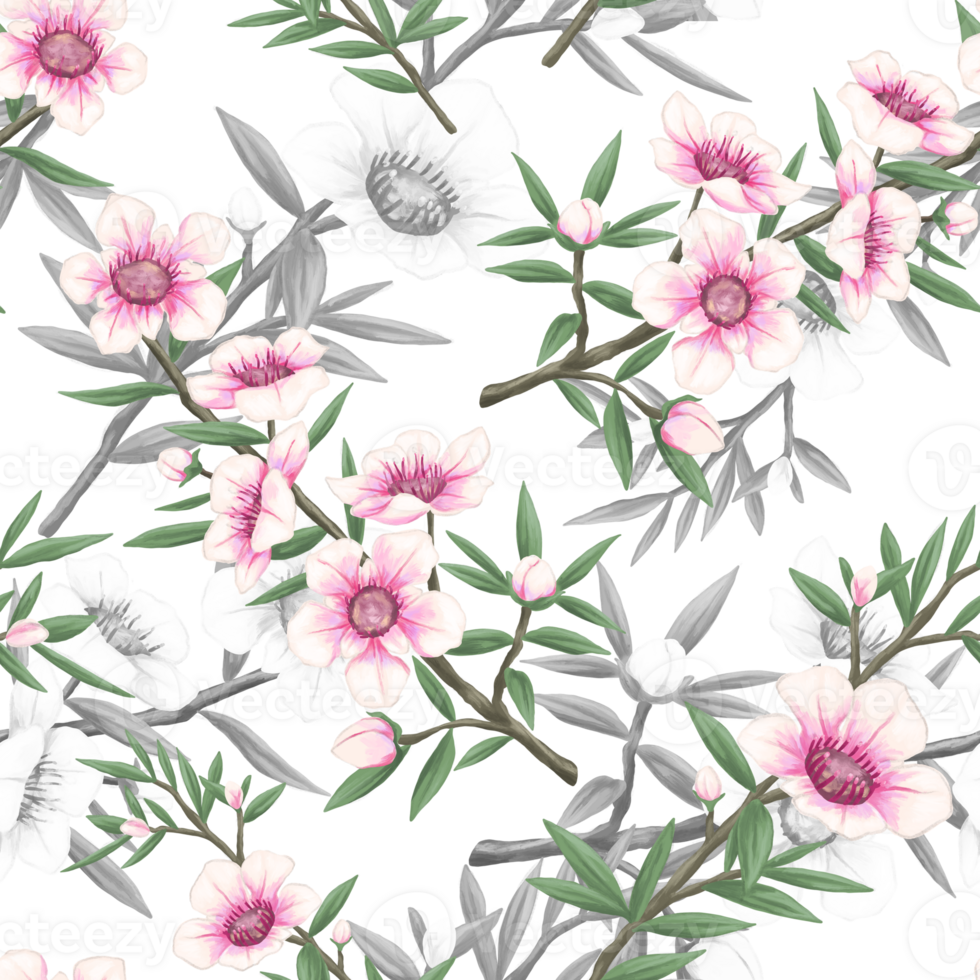 manuka kanuka pattern for fabric and textile print png