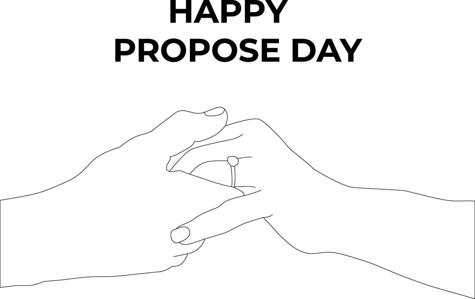 one line drawing hand holding propose day vector