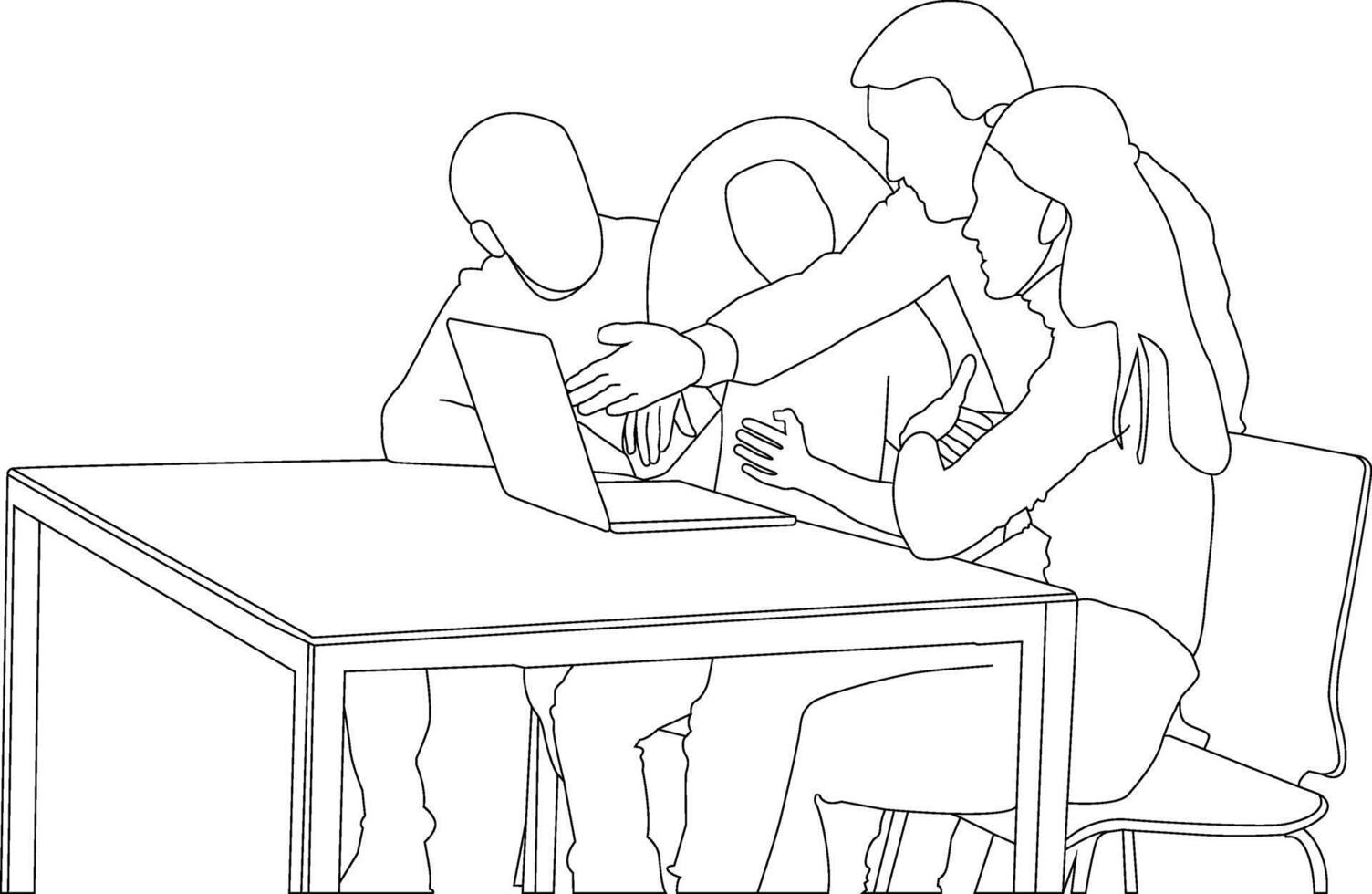 one line drawing business meetings vector