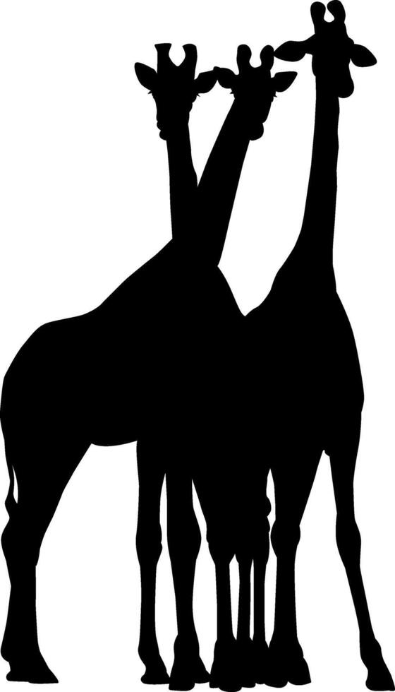 Simple design of silhouette of giraffe vector