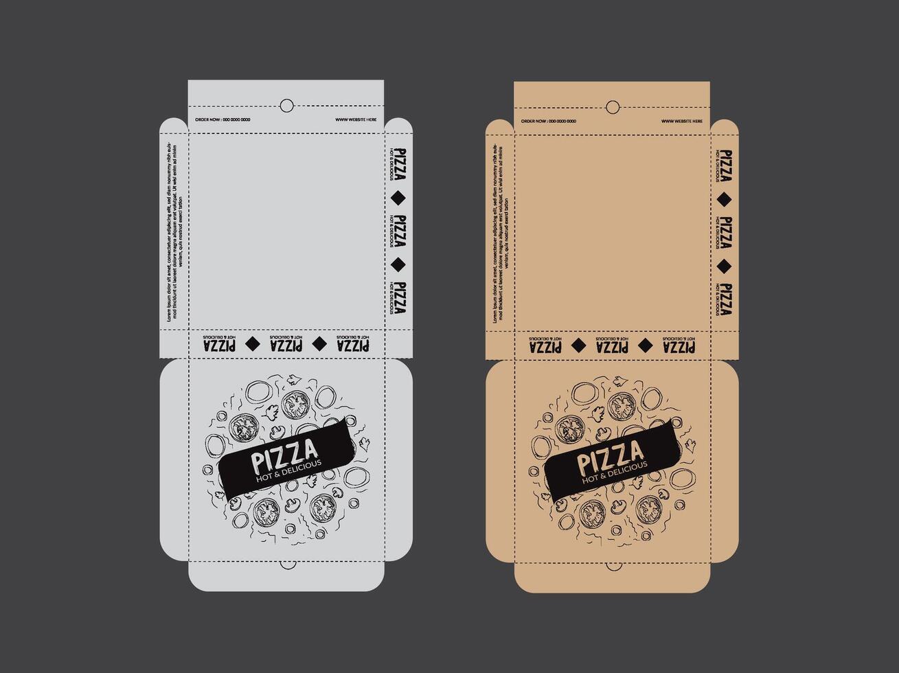 Pizza Box Design, Pizza Packaging Design, Pizza Box Design Template, Ready For Print. vector