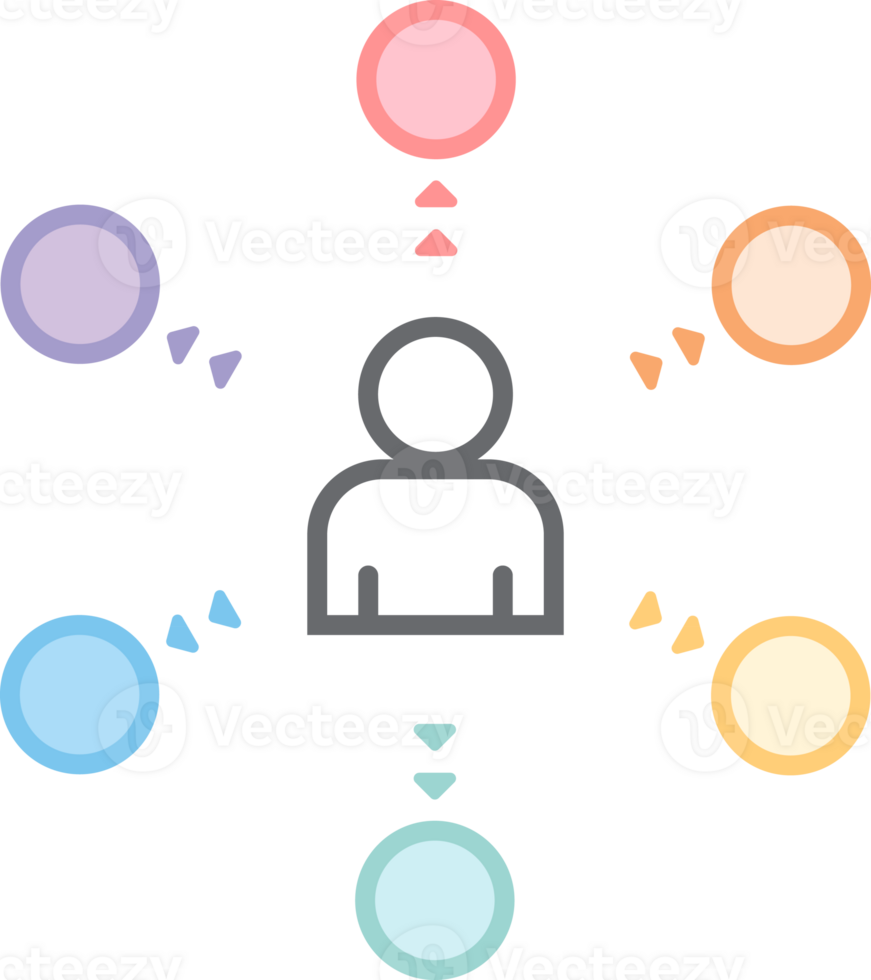 mind map arrow flat color Icon. png