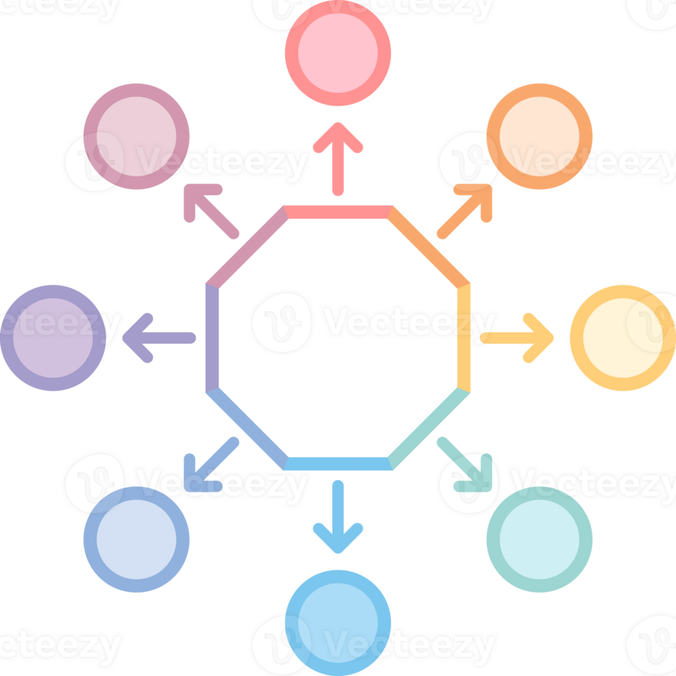 mind map arrow flat color Icon. png