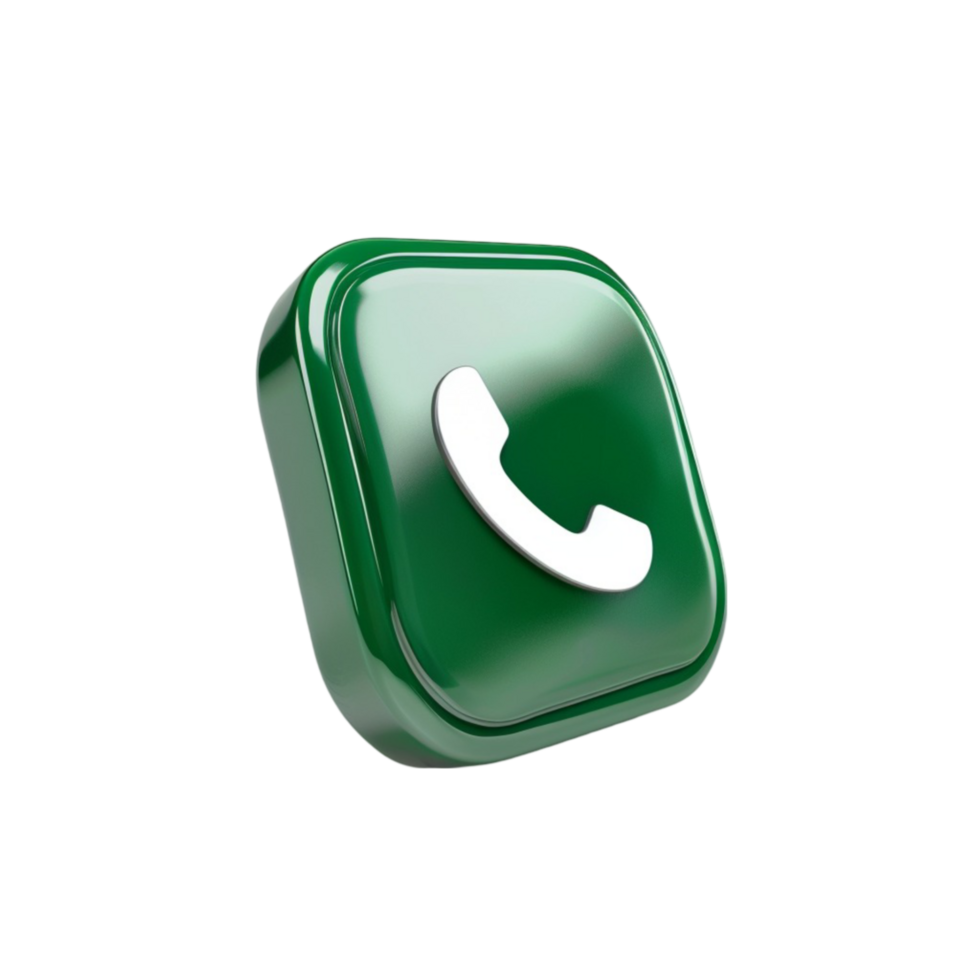 Green phone icon on transparent background png