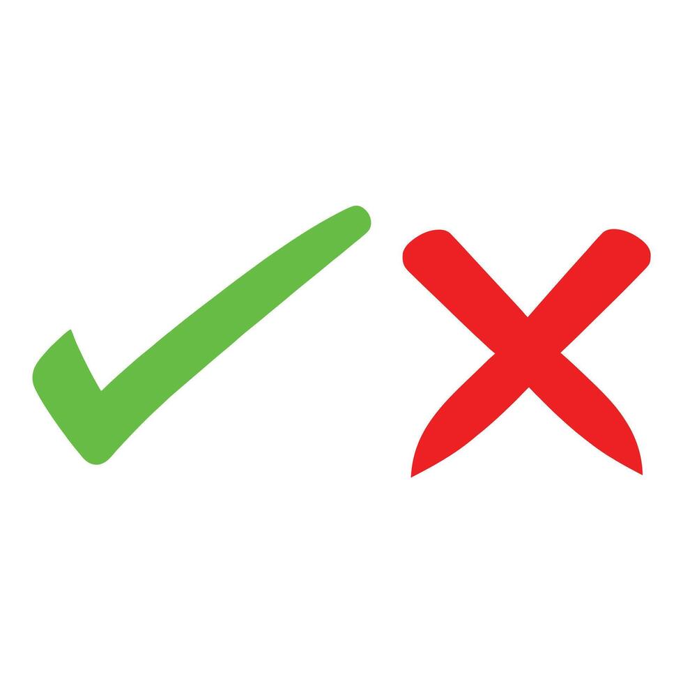check mark good and cross illustration vector