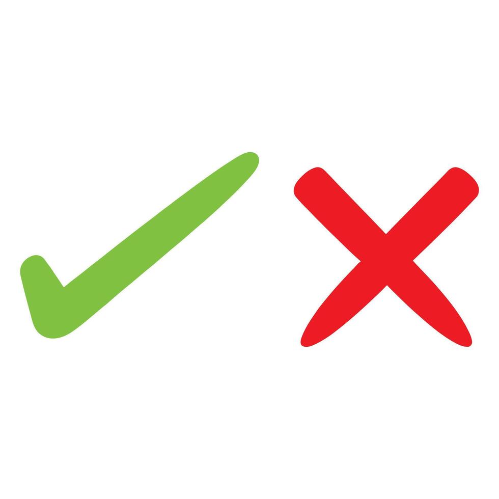 check mark good and cross illustration vector