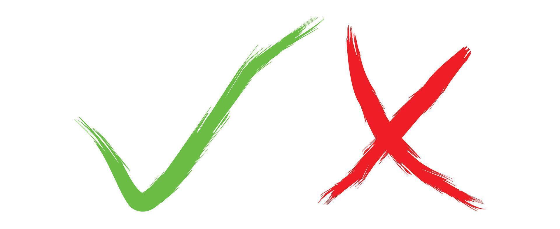 check mark good and cross illustration vector