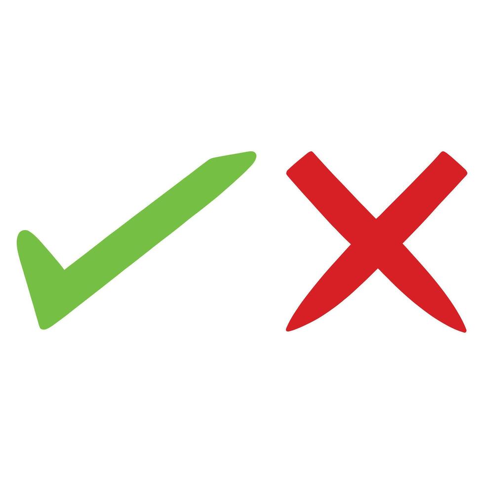 check mark good and cross illustration vector