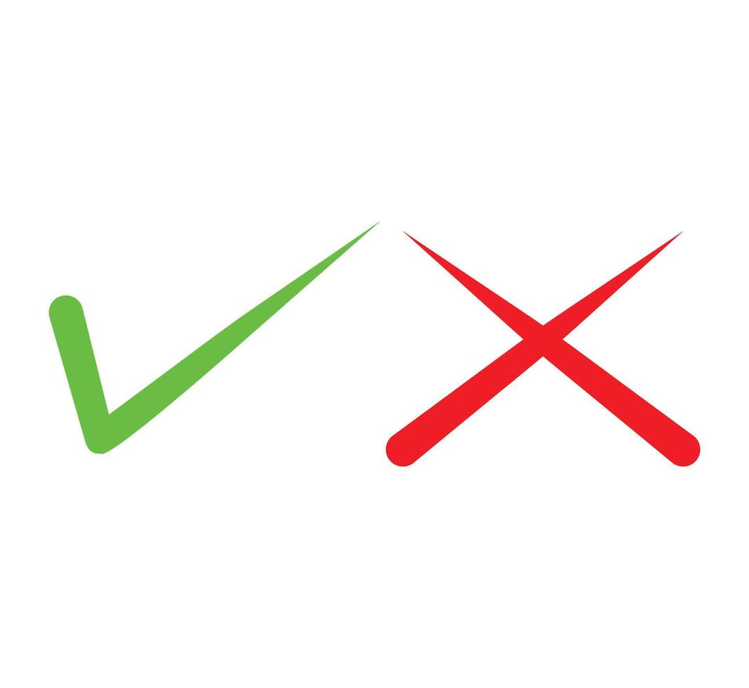 check mark good and cross illustration vector