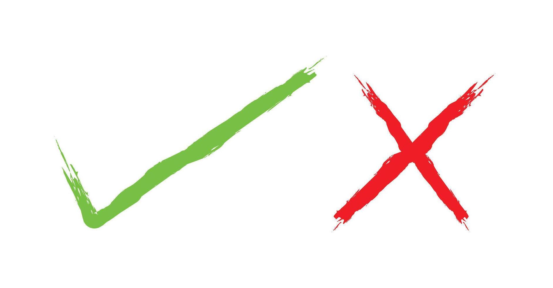 check mark good and cross illustration vector