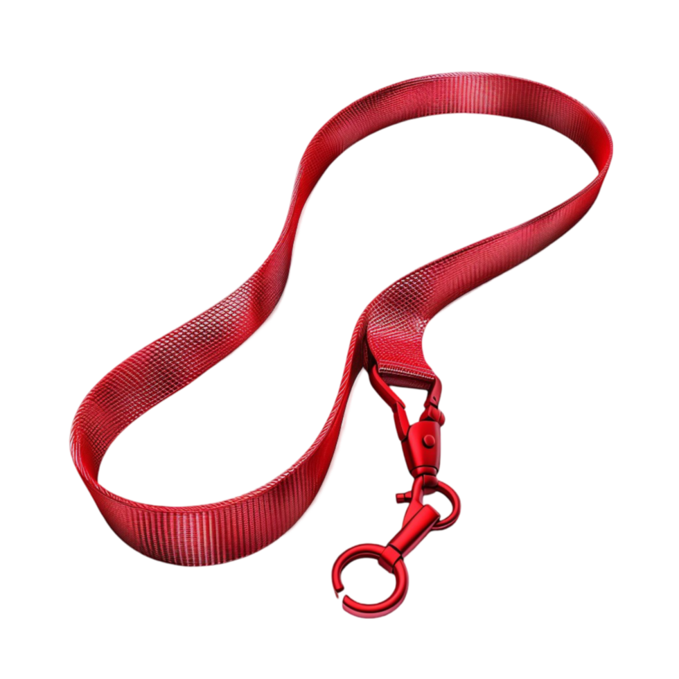 a red leash with a hook on it png