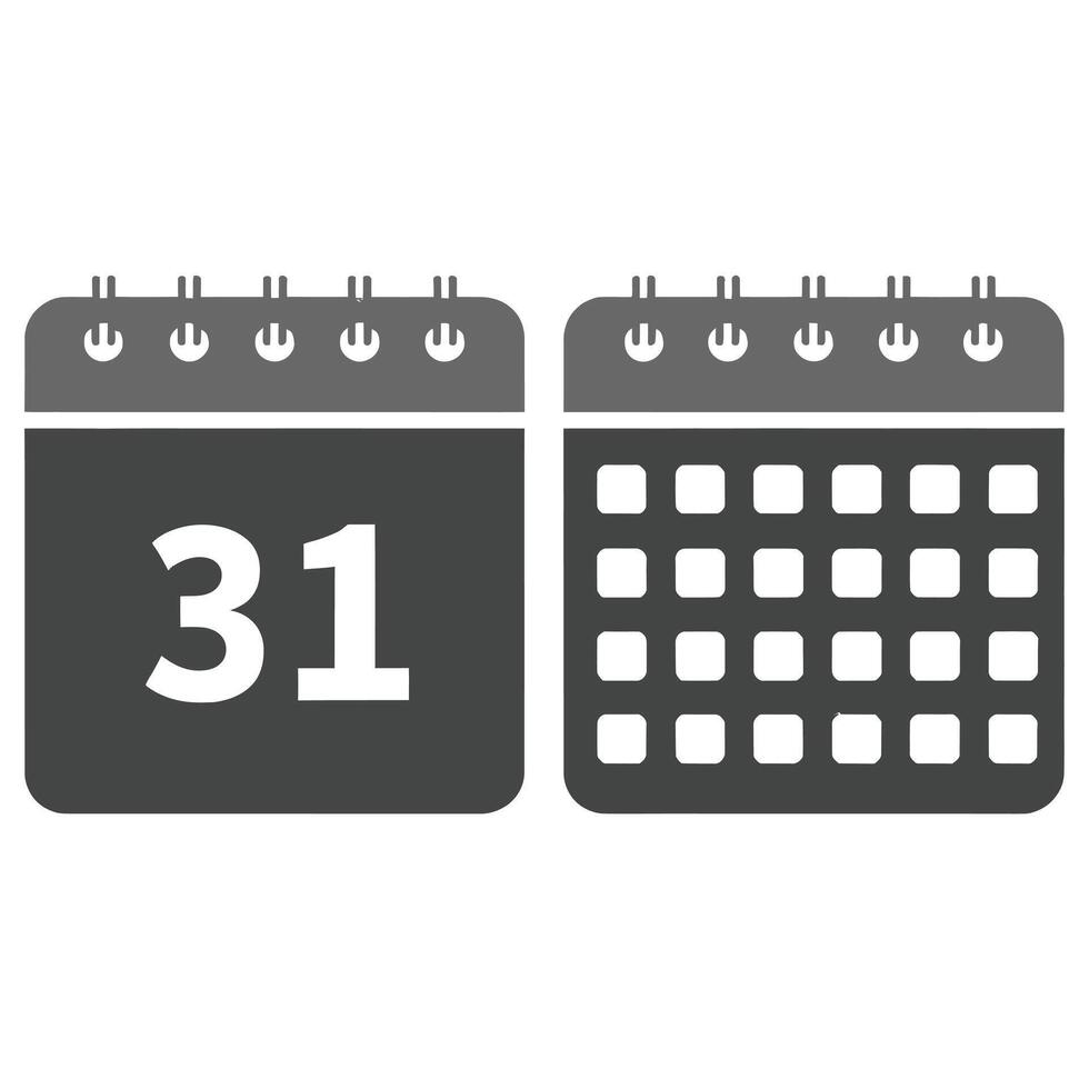 calender sheets 31 date vector