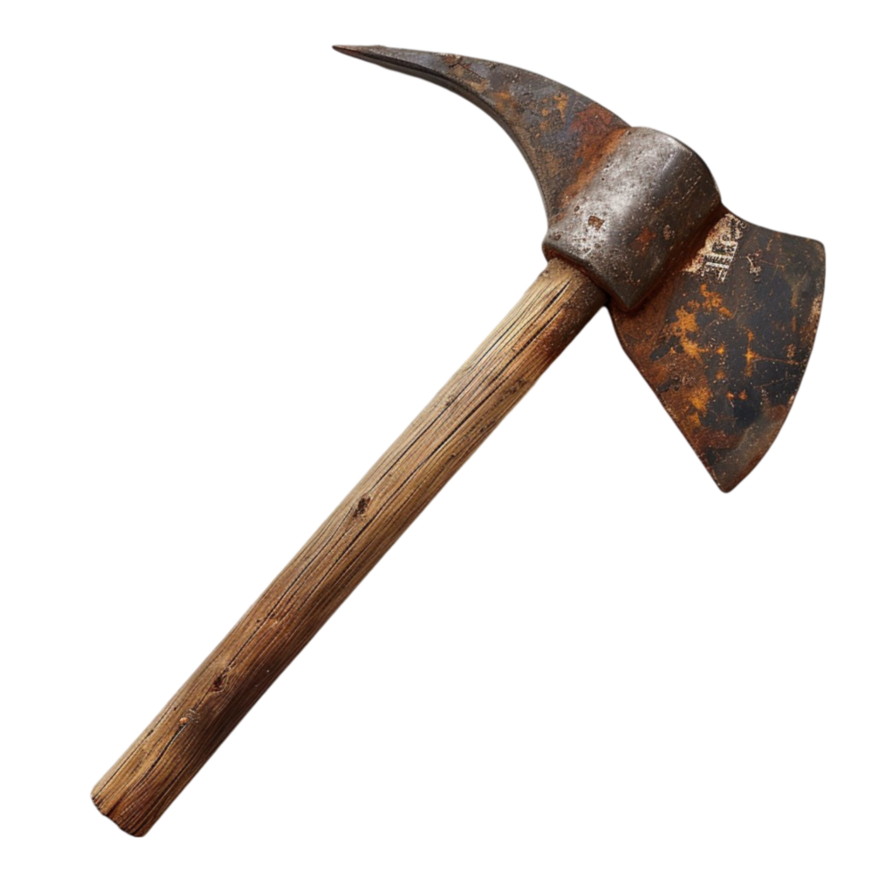 an old axe with a wooden handle png