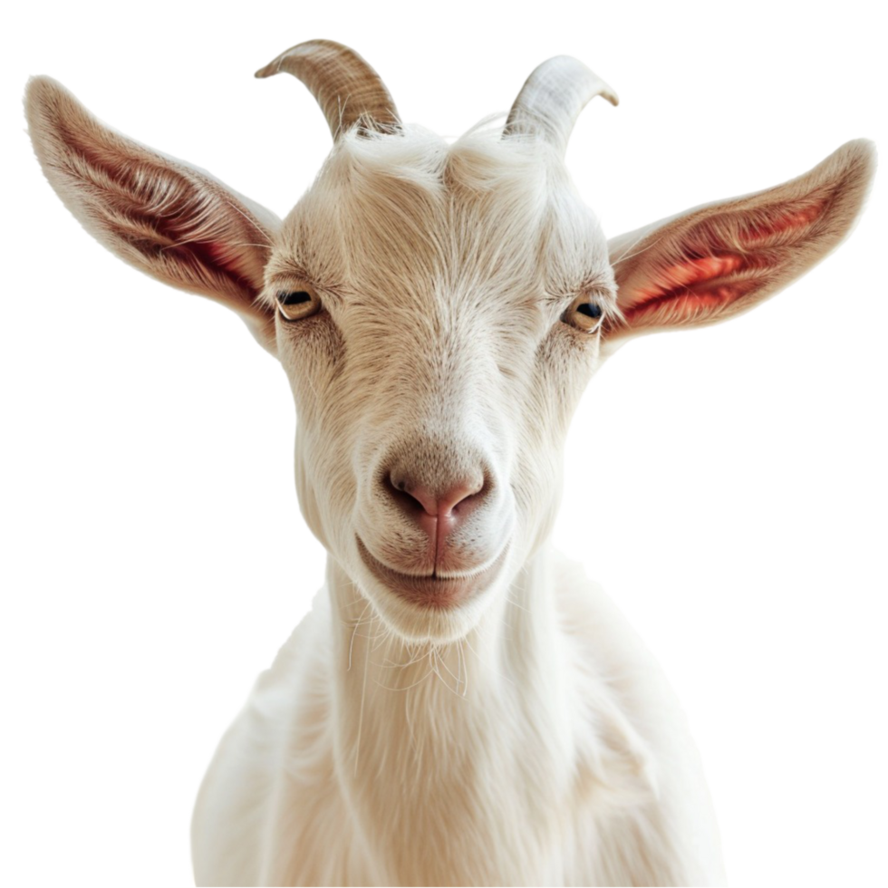 Front pose of white goat png