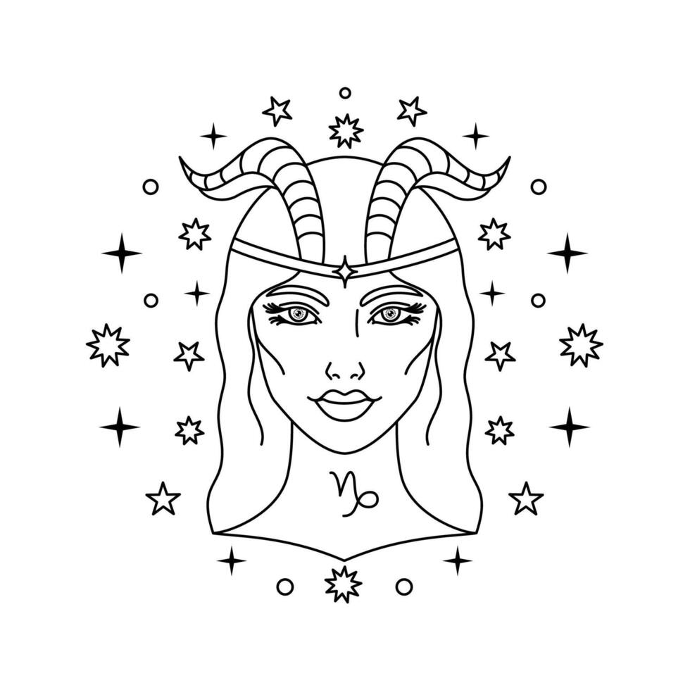 Capricorn zodiac sign vector
