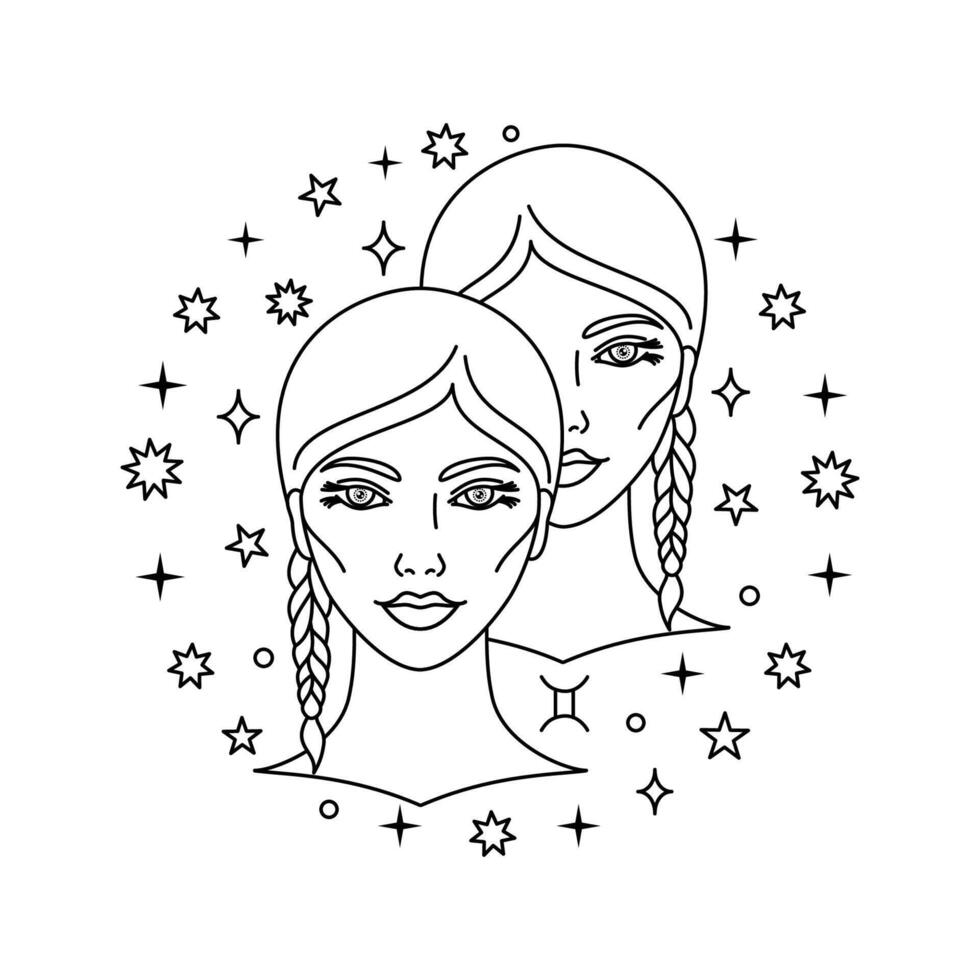 Gemini zodiac sign vector