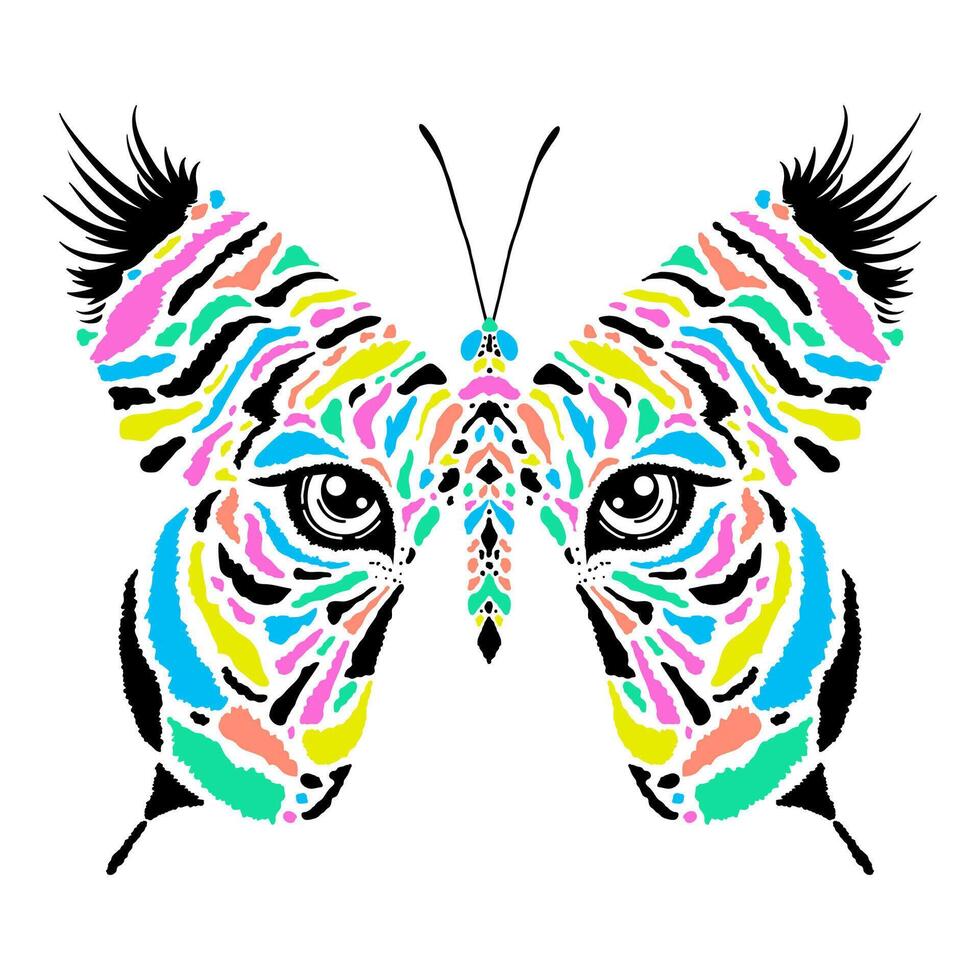 Butterfly with tiger print vector