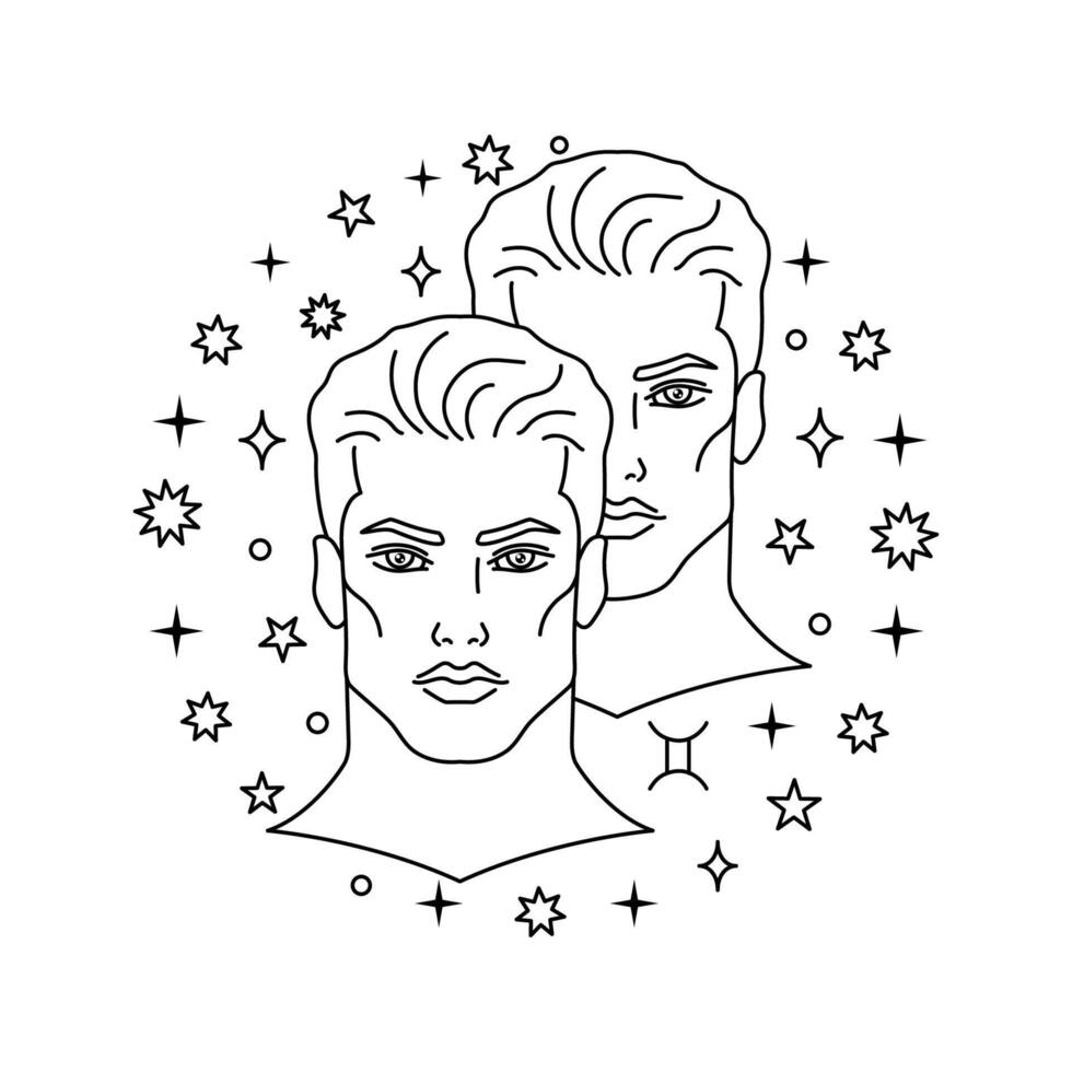 Gemini zodiac sign vector