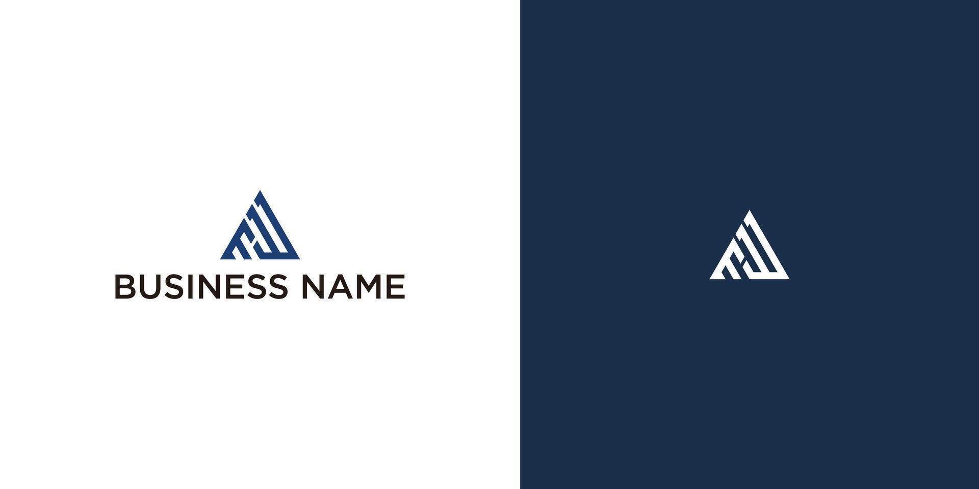 Triangle Monogram MW Logo Design vector