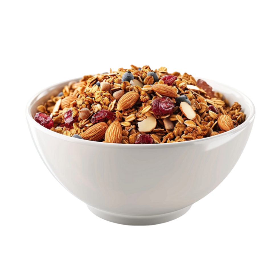 granola bowl on transparent background. png