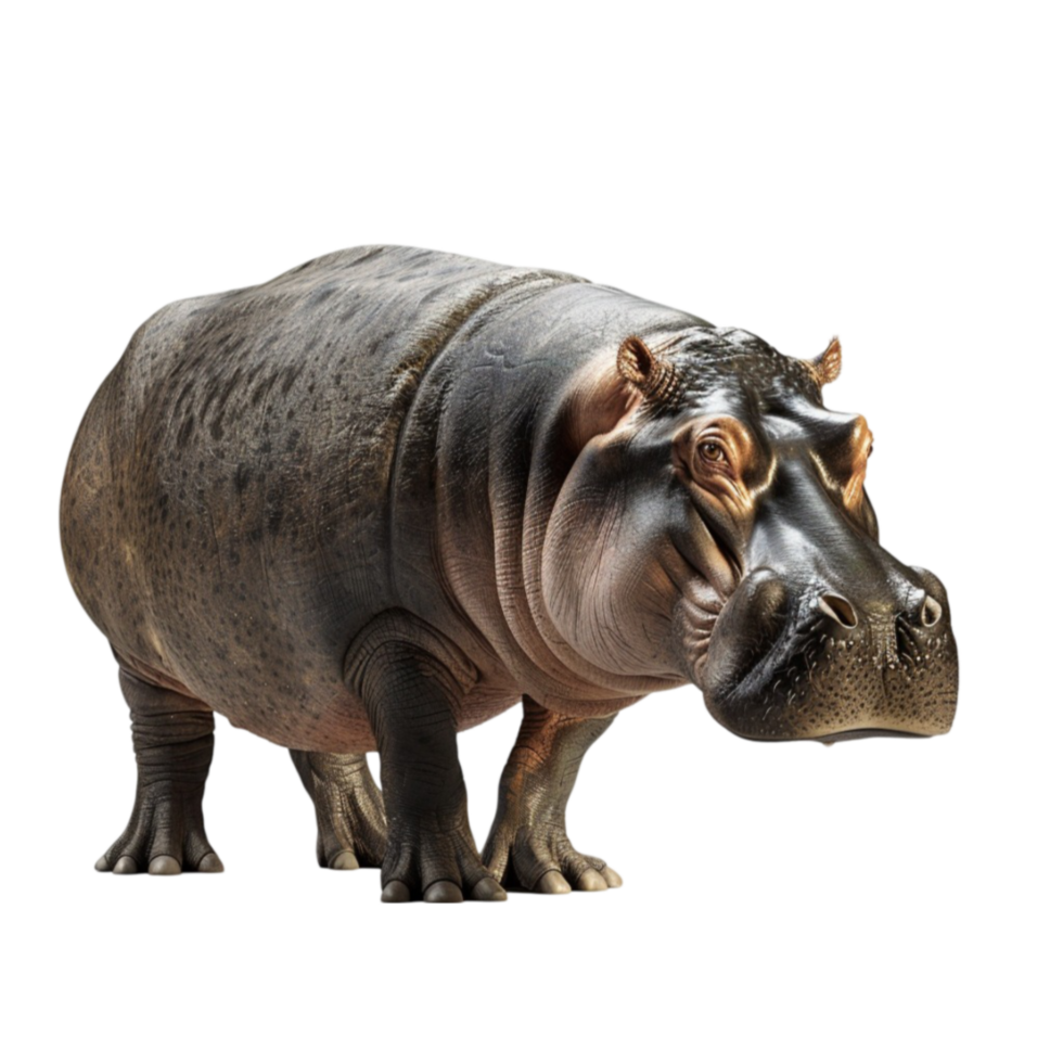 beauty full hippo image on transparent background. png