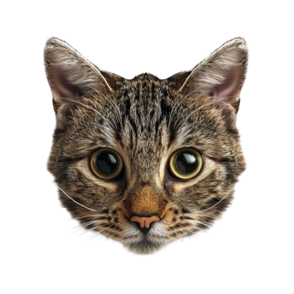 a cat face on a transparent background png