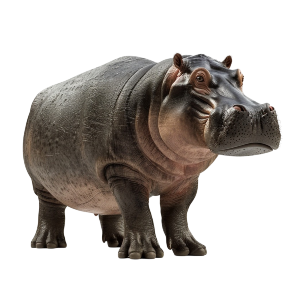 A hippo image on transparent background. png