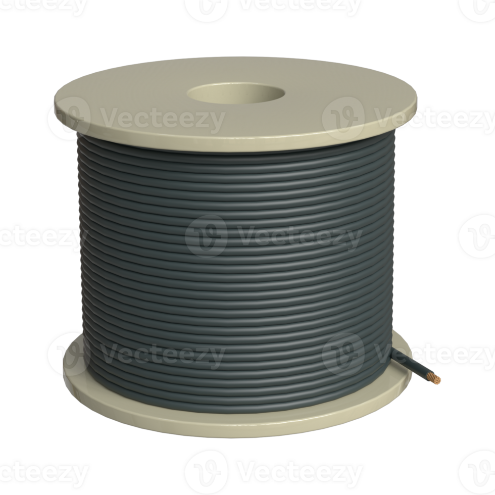 Realistic 3d wire or cable rendering for electric design, business, etc. png