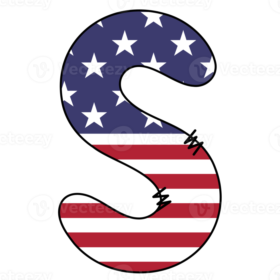 Stylized Letter s With American Flag Design png