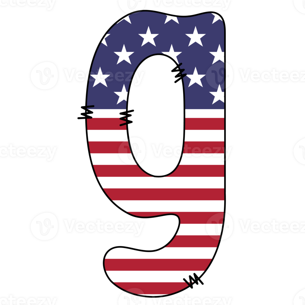 Stylized Letter g With American Flag Design png