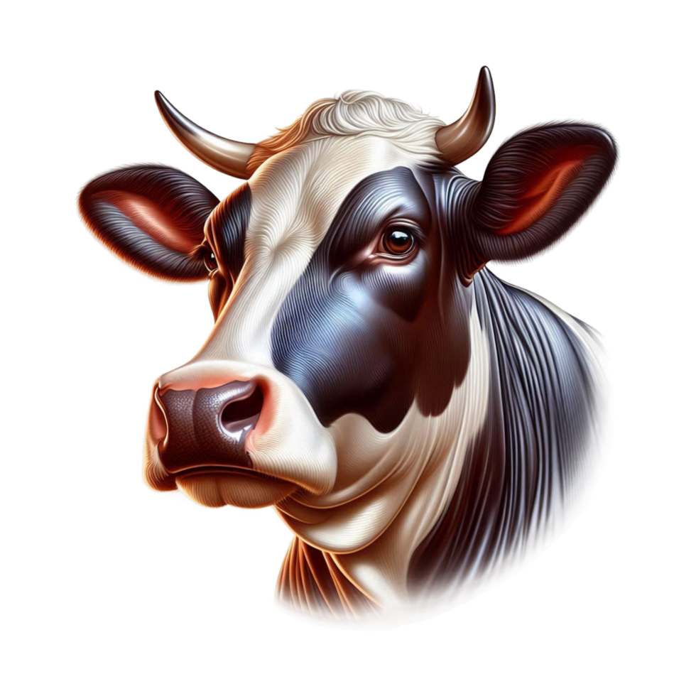 brown and white cow head png