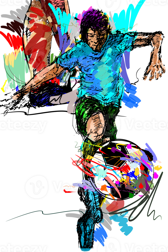 sketch drawing football art and brush strokes style png