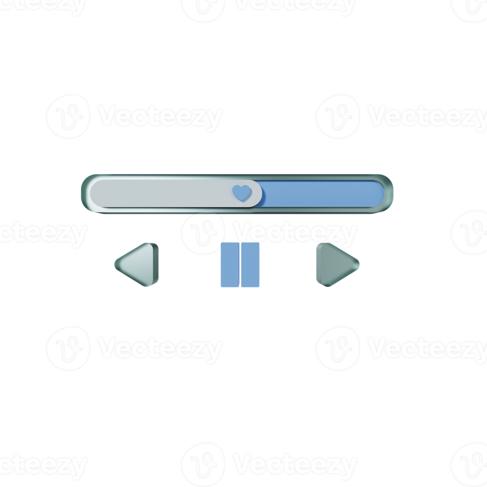 3D Blue Glashmorphic Cute Element png