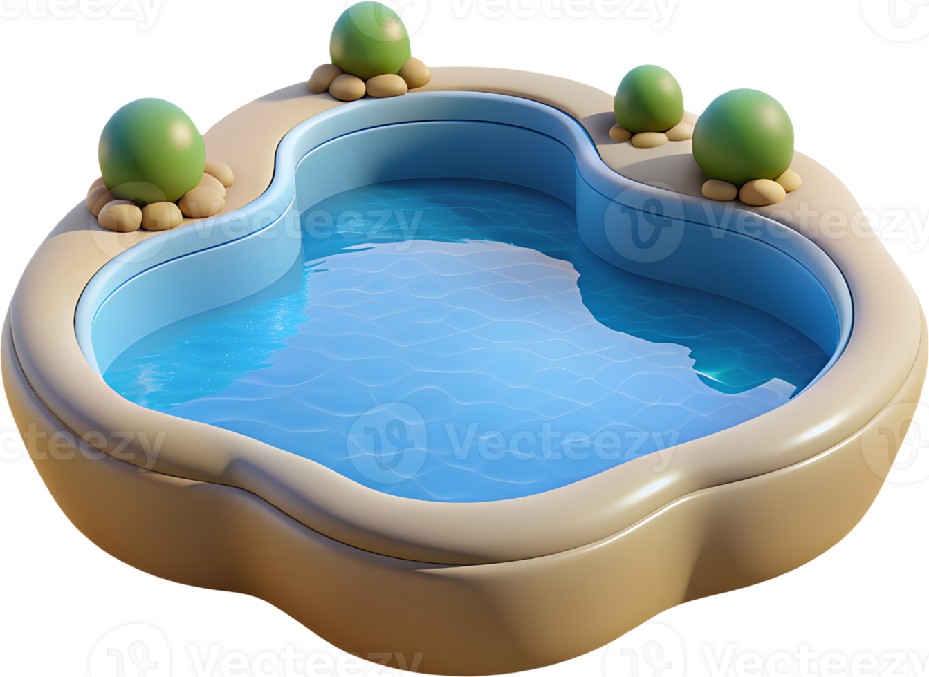 3D Cartoon Summer Tropical Nature Icon Set - Isolated Clipart on Transparent Background png
