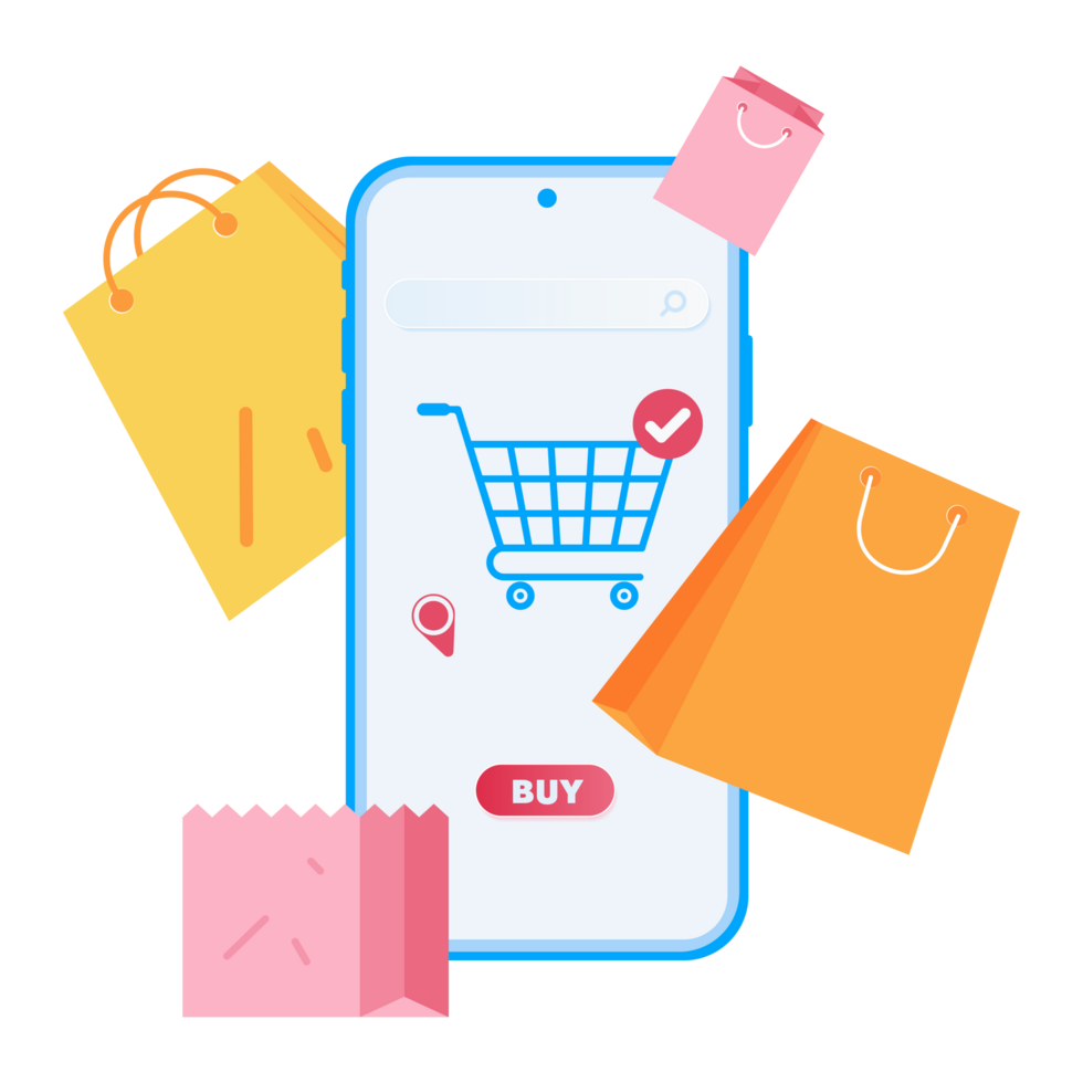 Online shopping concept, templates for online marketing and shopping. Flat design of online shopping with campaign, discount, promo, and sales png