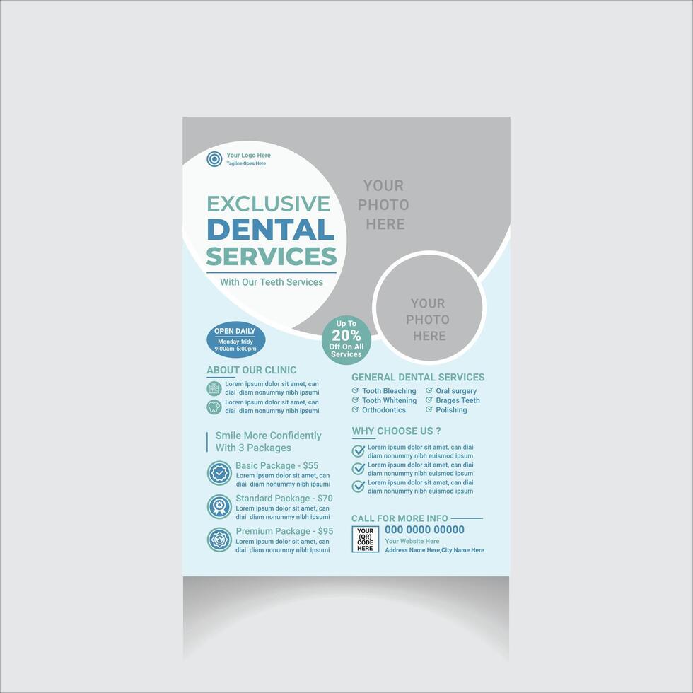 editable professional dental presentation flyer vector