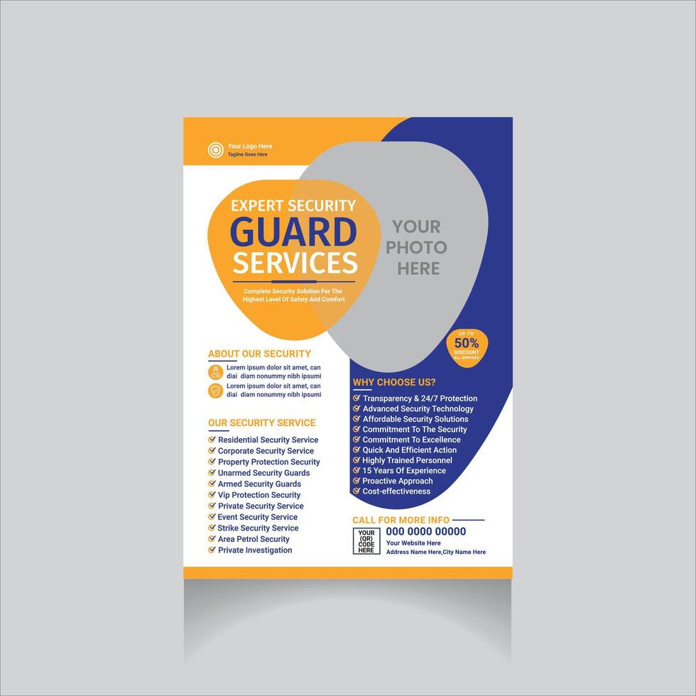 security guard flyer presentation layout vector