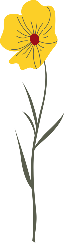 Flower in flat design clip art png