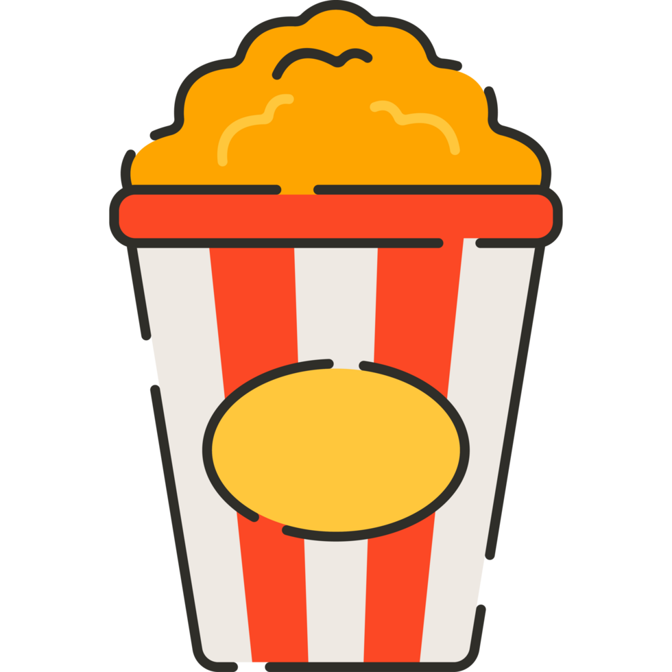 Pop Corn Flat Cartoon Style Illustration png