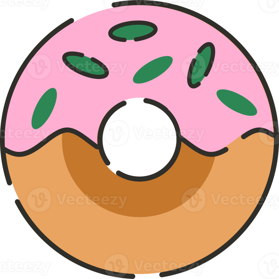 Donuts Flat Cartoon Style Illustration png